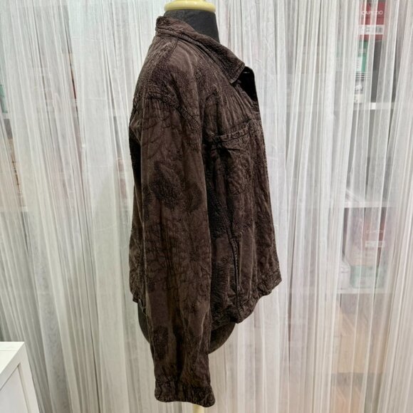 Chico’s Women’s Brown Floral Embroidered Button Front Jacket Size 2- Large - Picture 5 of 13